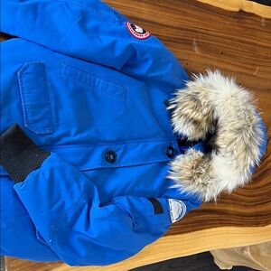 Canada Goose Royal Blue Parka with Fur Trim